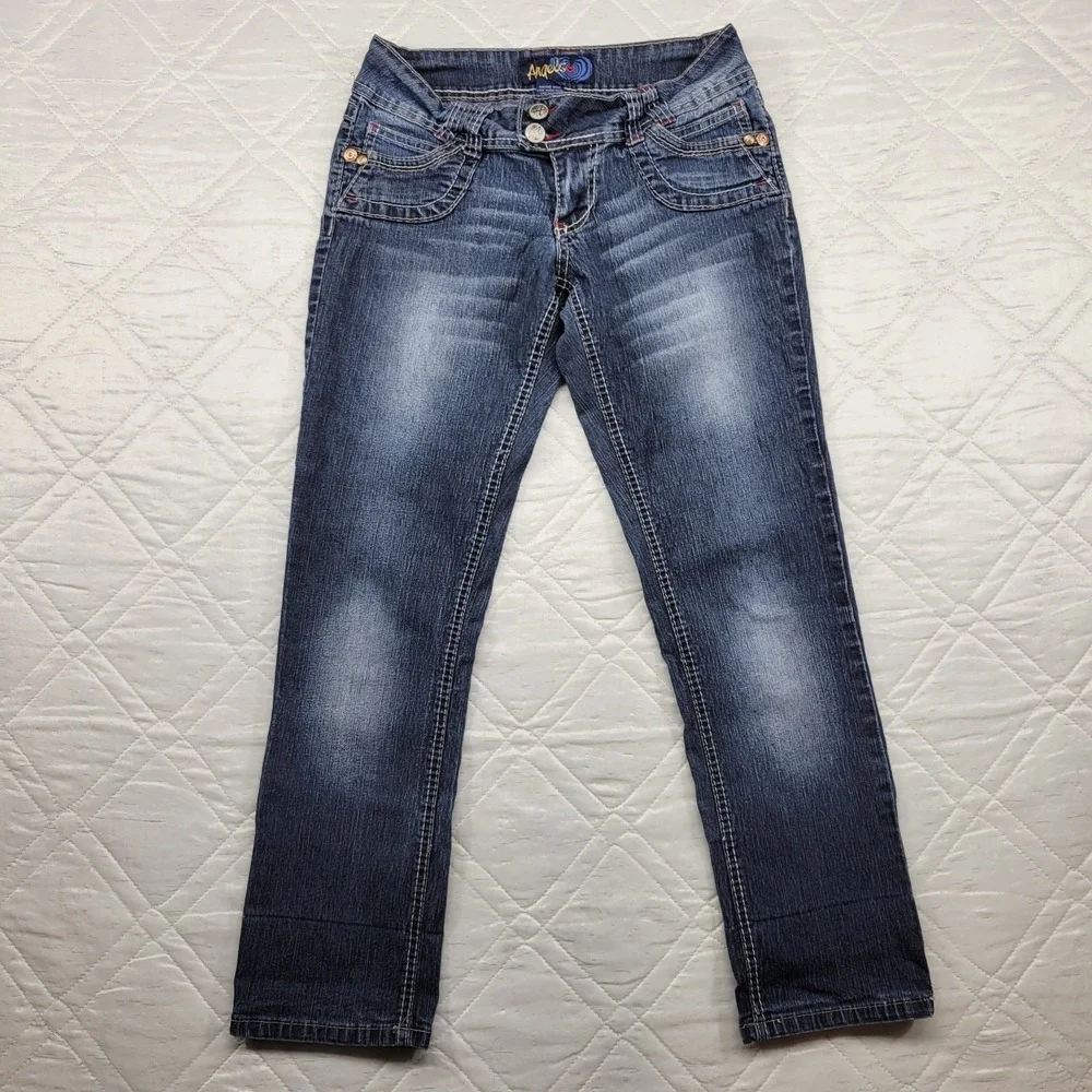 Angels well worn blue jeans size 7 w/ flap pockets